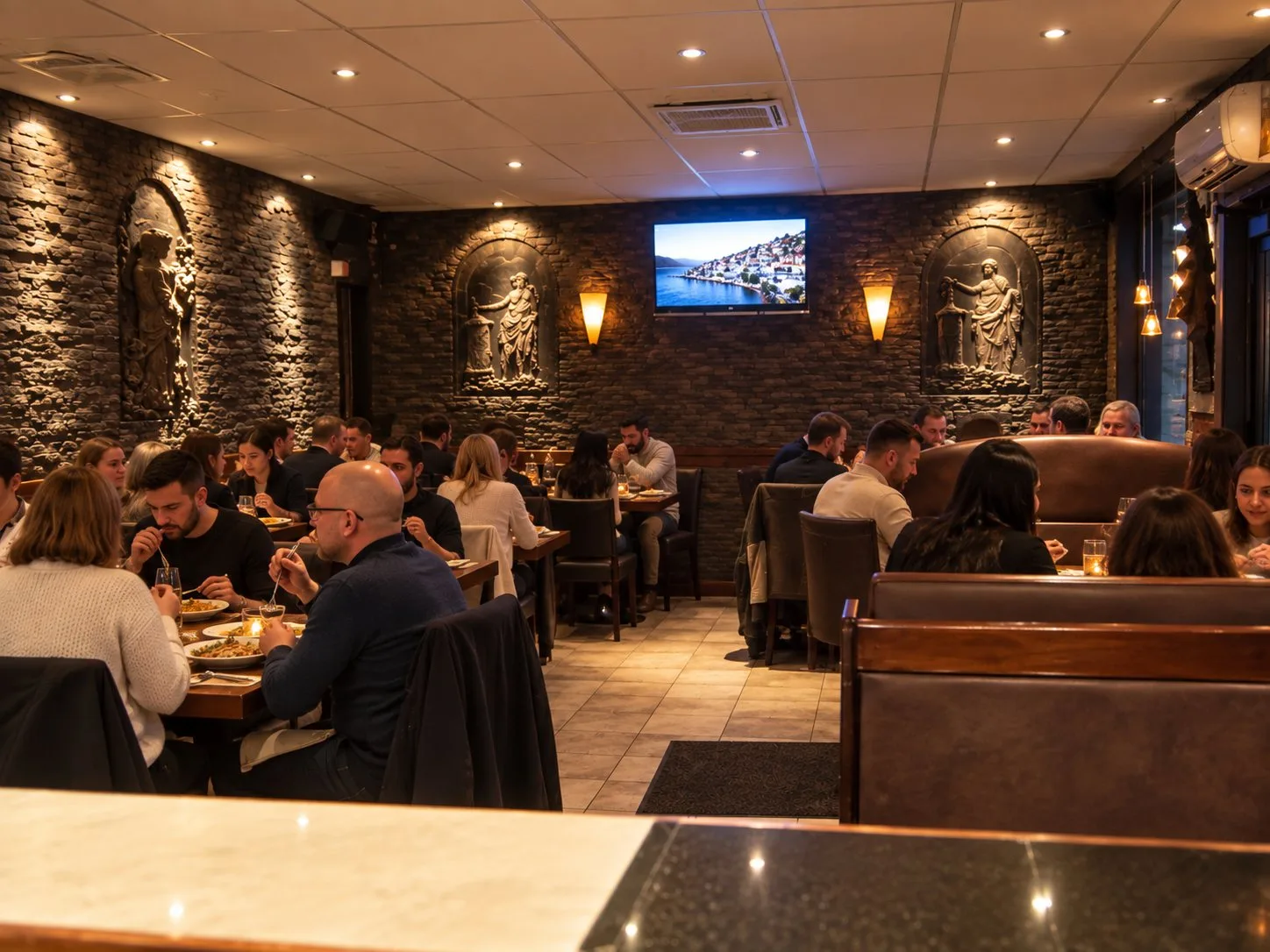 Matsalen på Deluxe Pizzeria & Restaurang i Skövde med gäster